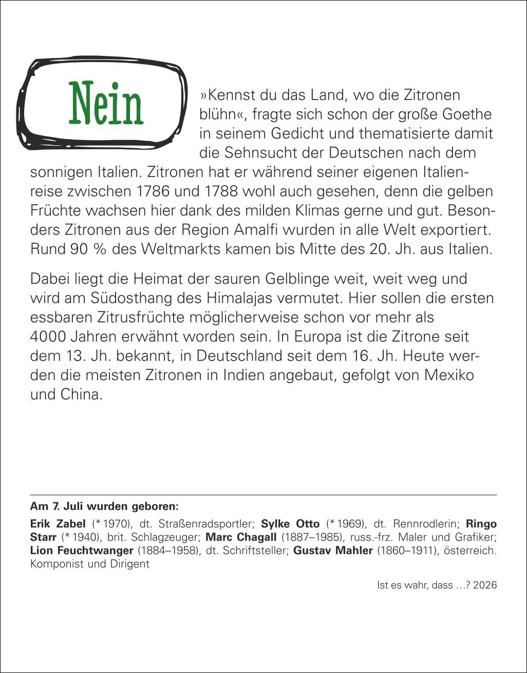 Bild: 9783840036170 | Ist es wahr, dass ...? Tagesabreißkalender 2026 - Alltagswissen auf...