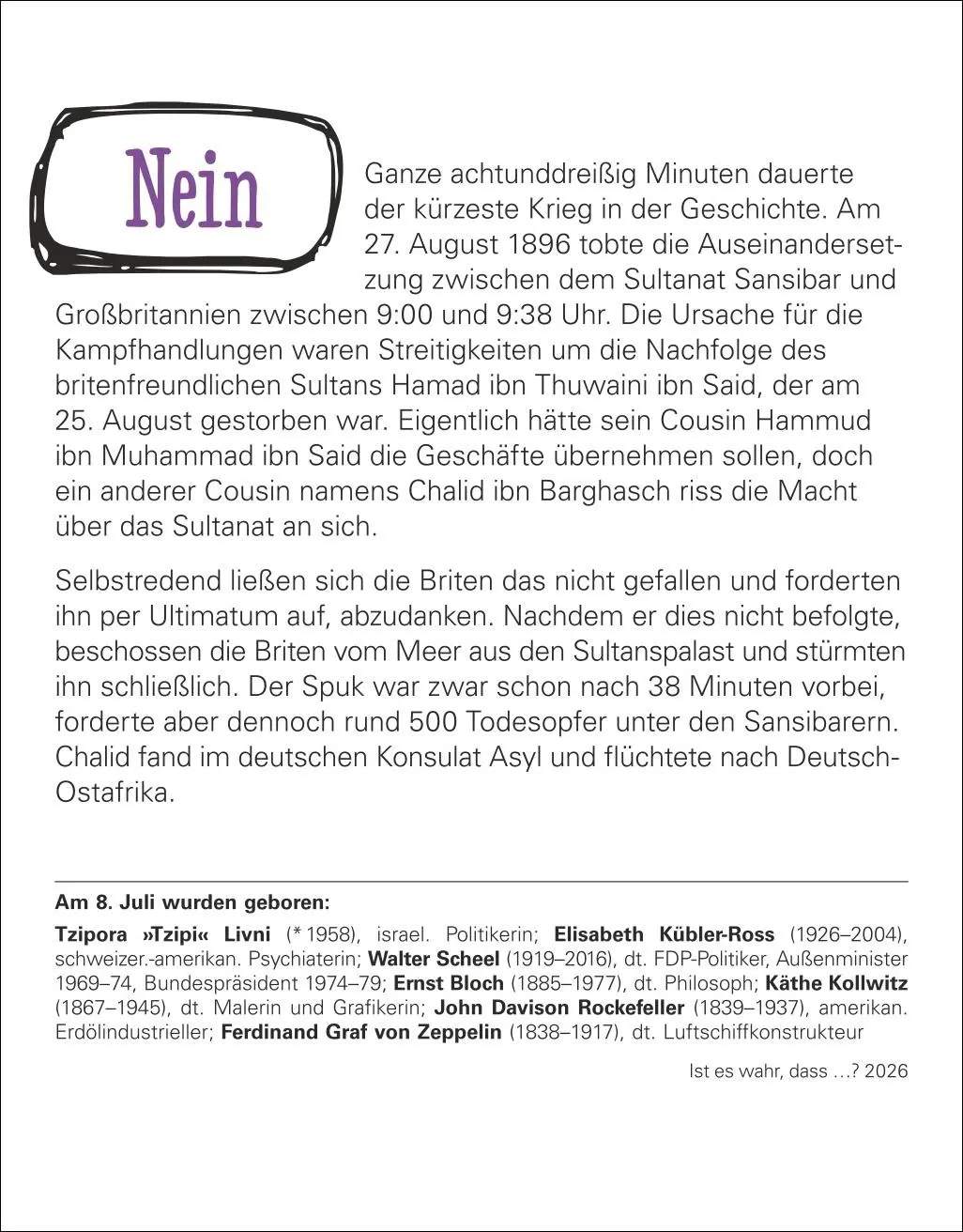 Bild: 9783840036170 | Ist es wahr, dass ...? Tagesabreißkalender 2026 - Alltagswissen auf...