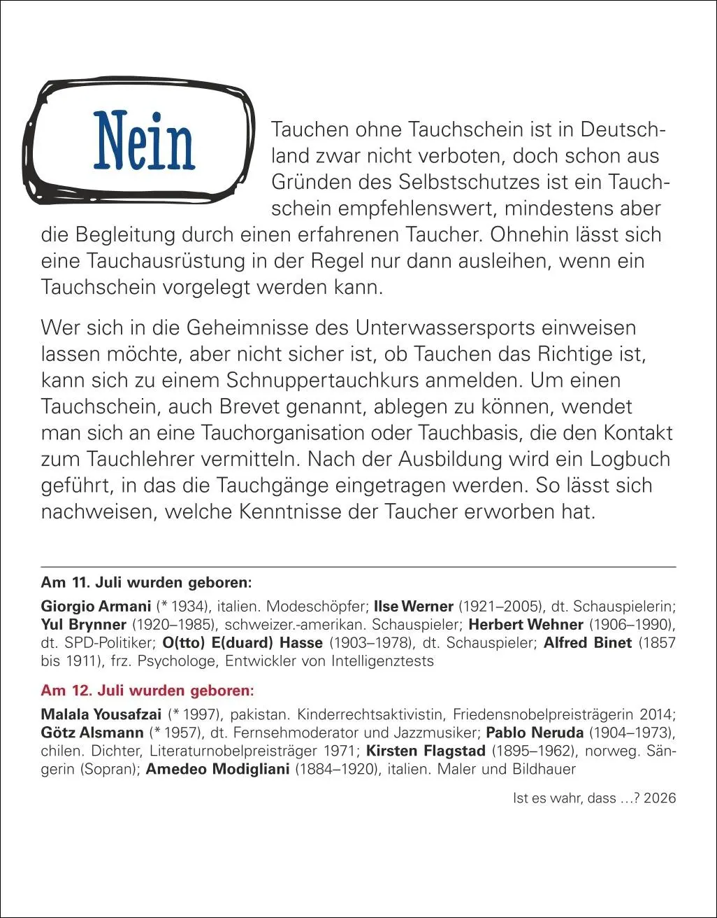 Bild: 9783840036170 | Ist es wahr, dass ...? Tagesabreißkalender 2026 - Alltagswissen auf...