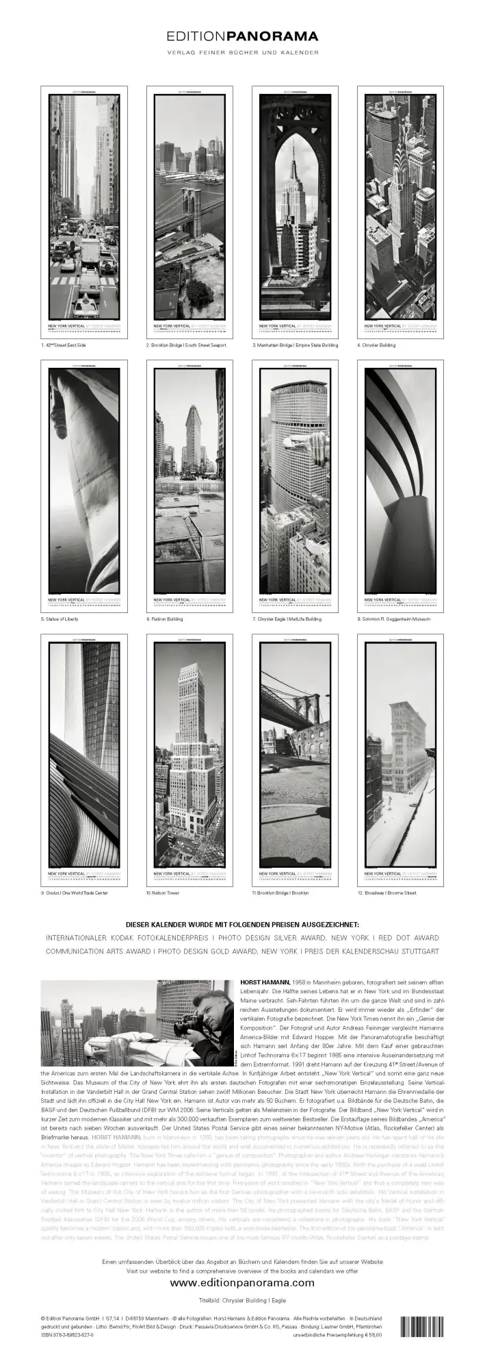 Bild: 9783898236270 | New York Vertical | Immerwährender Vertikal-Kalender, 40 x 110 cm