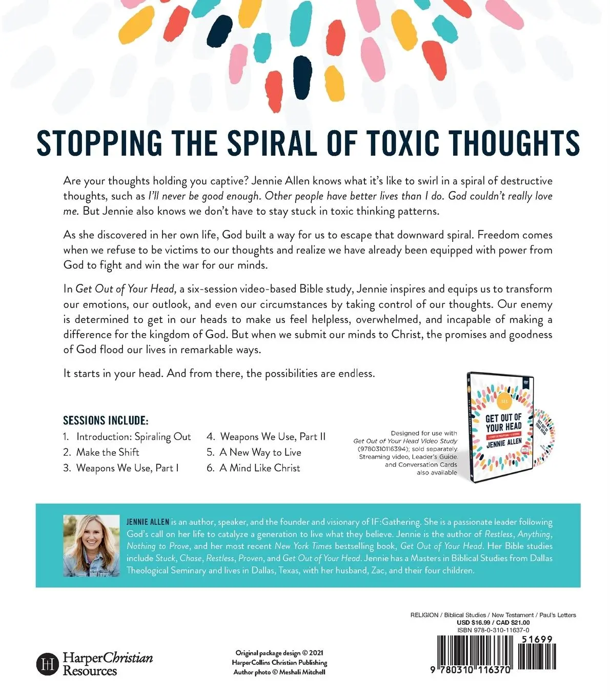 Rückseite: 9780310116370 | Get Out of Your Head Bible Study Guide Softcover | Jennie Allen | Buch