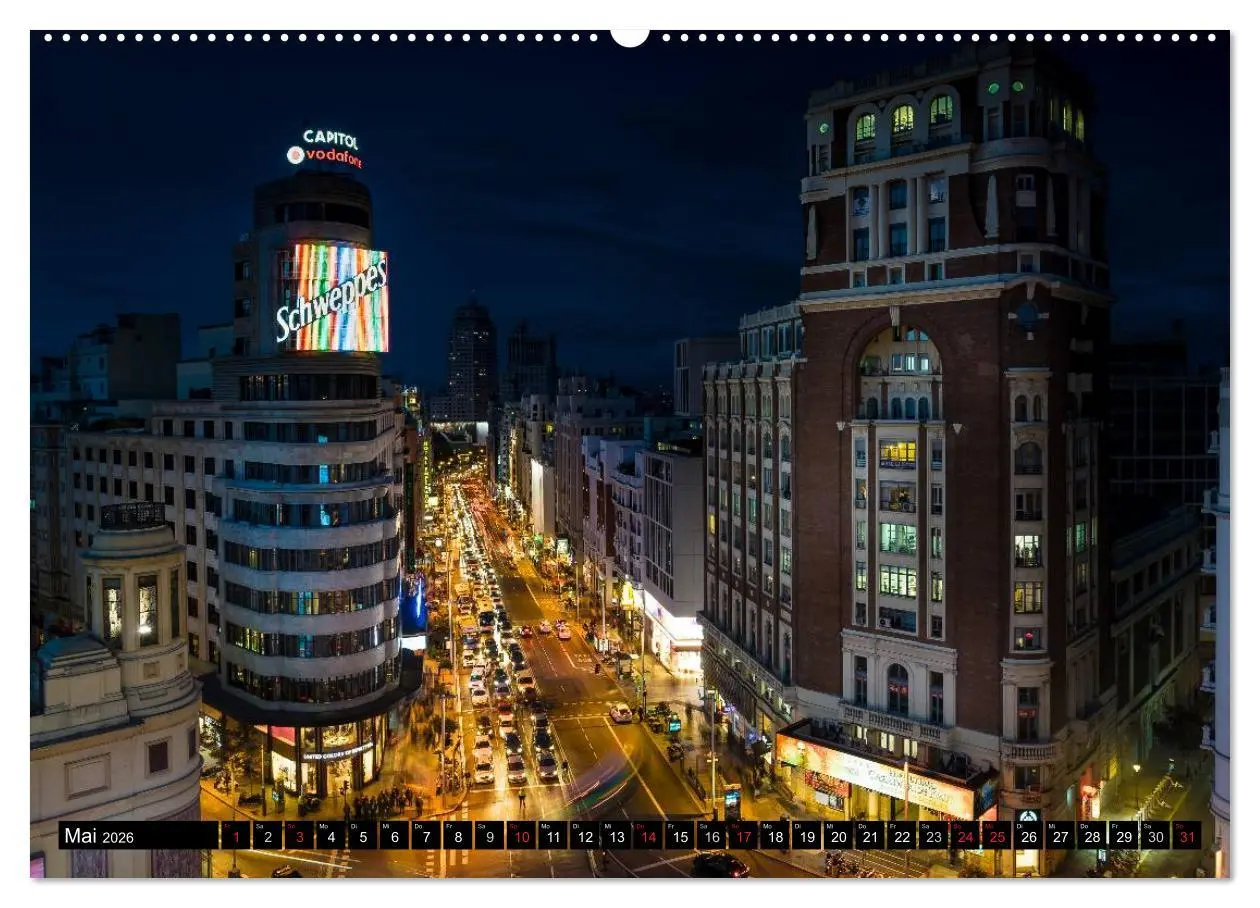 Bild: 9783457986370 | Madrid bei Nacht (Wandkalender 2026 DIN A2 quer), CALVENDO...