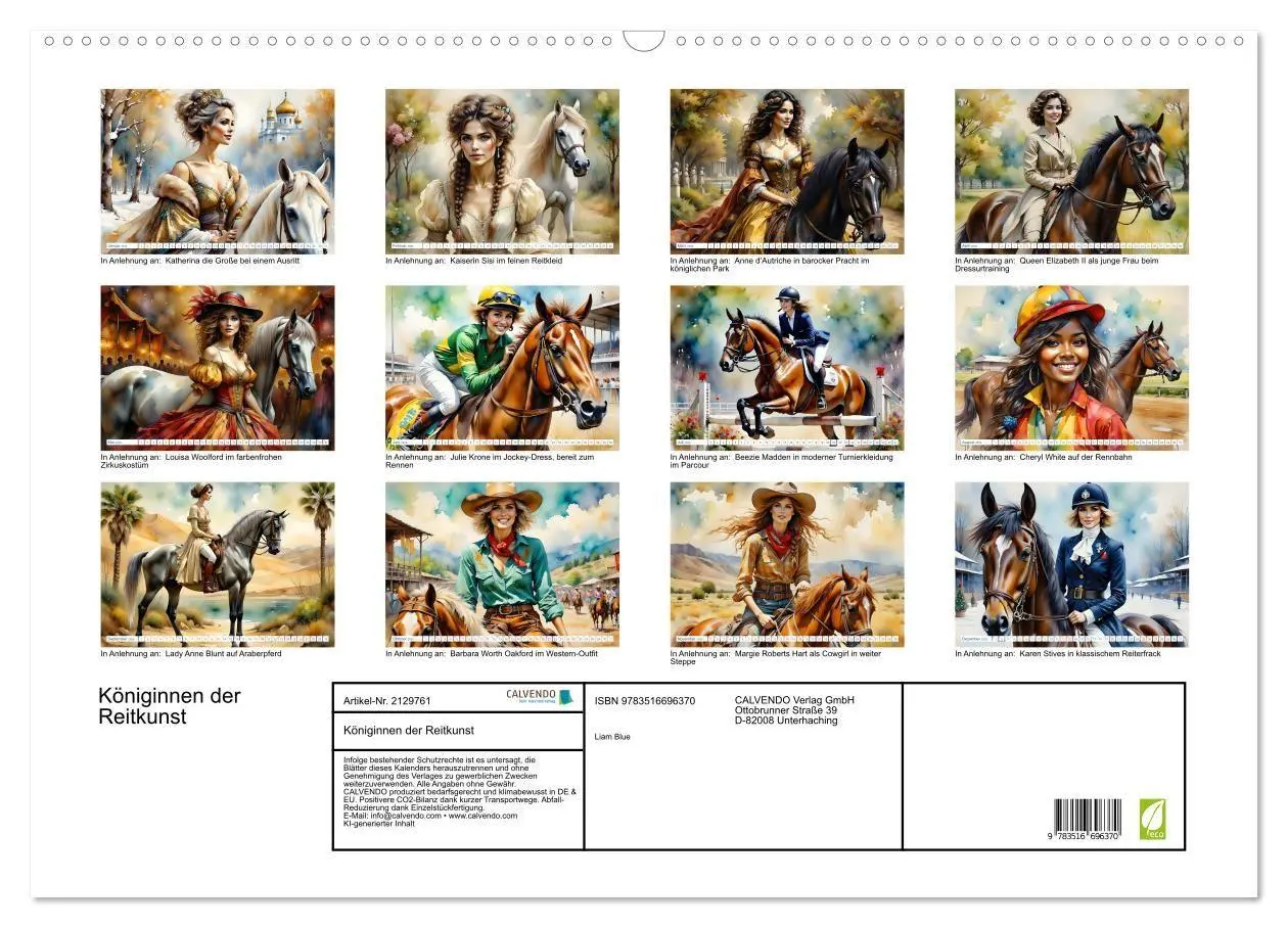 Bild: 9783516696370 | Königinnen der Reitkunst (Wandkalender 2026 DIN A2 quer), CALVENDO...