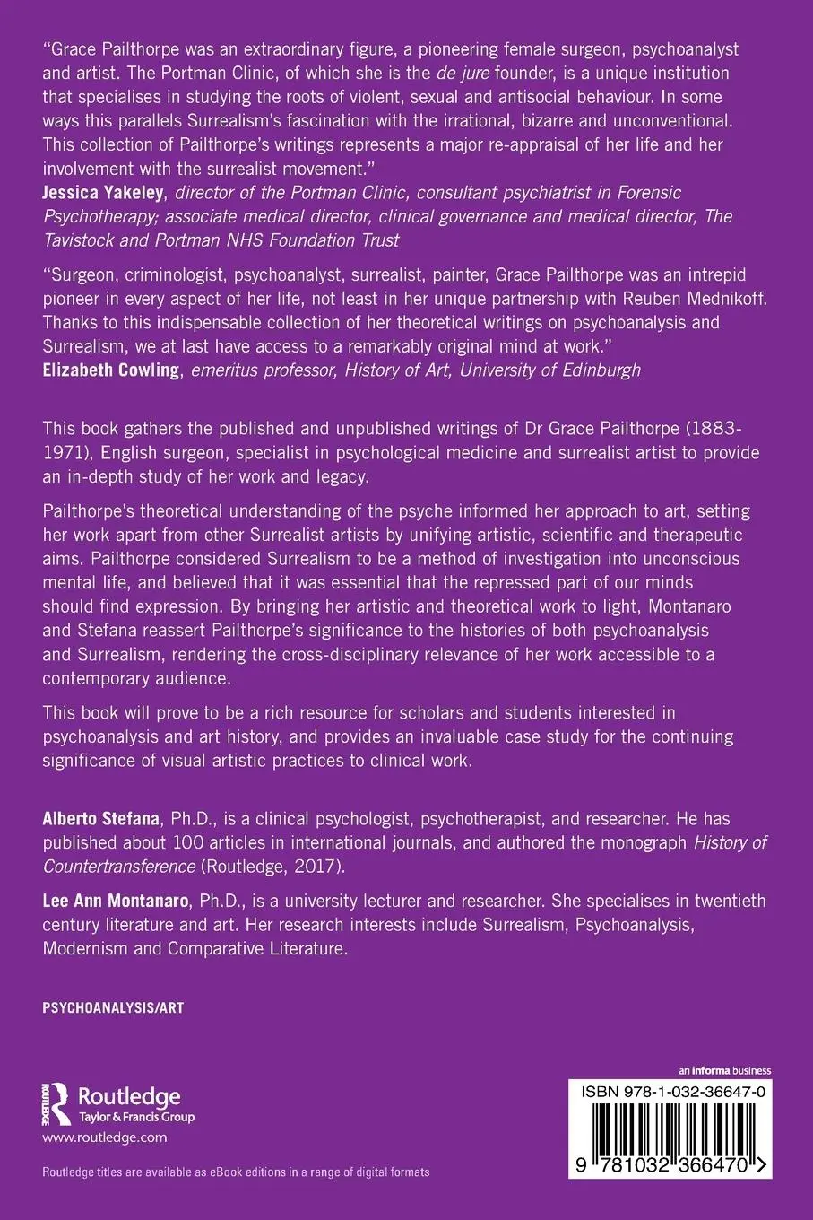 Rückseite: 9781032366470 | Grace Pailthorpe's Writings on Psychoanalysis and Surrealism | Buch