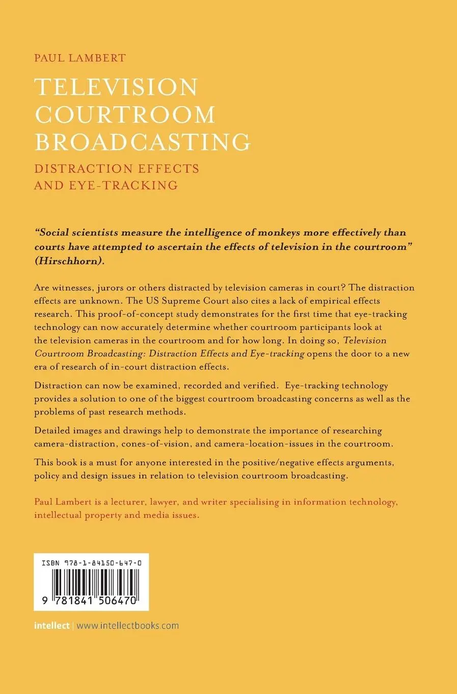 Rückseite: 9781841506470 | Television Courtroom Broadcasting | Paul Lambert | Buch | Gebunden