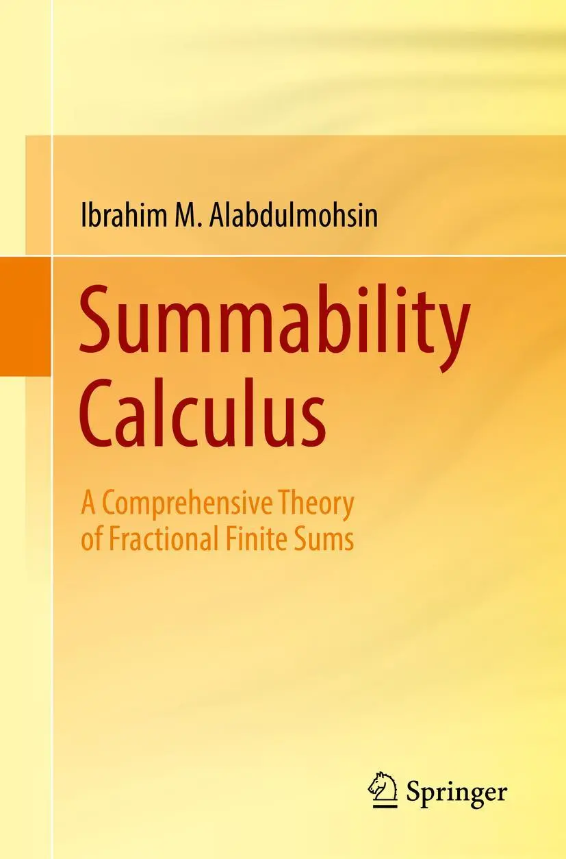Cover: 9783319746470 | Summability Calculus | Ibrahim M. Alabdulmohsin | Taschenbuch | xiii