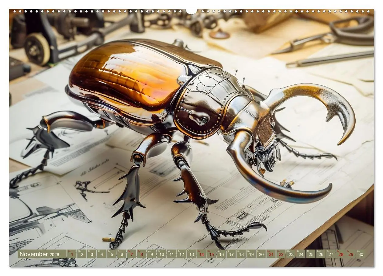 Bild: 9783457356470 | Die fantastische Welt der Steampunk-Insekten (Wandkalender 2026 DIN...