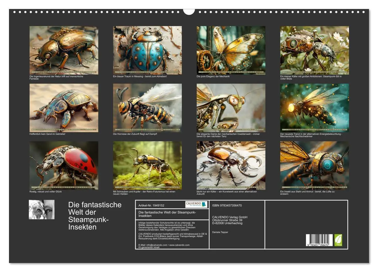 Bild: 9783457356470 | Die fantastische Welt der Steampunk-Insekten (Wandkalender 2026 DIN...