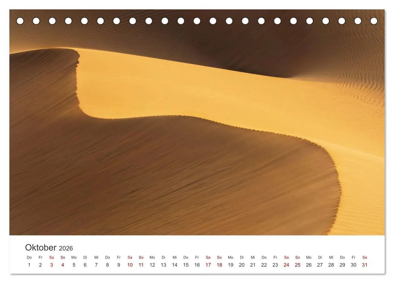 Bild: 9783457426470 | Die Dünen in der Wüste von Abu Dhabi (Tischkalender 2026 DIN A5...