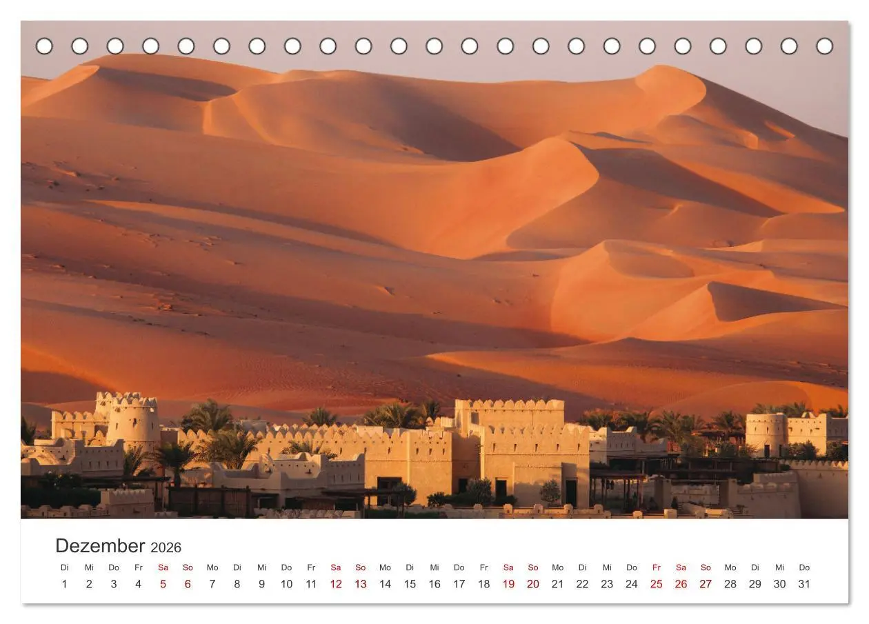 Bild: 9783457426470 | Die Dünen in der Wüste von Abu Dhabi (Tischkalender 2026 DIN A5...