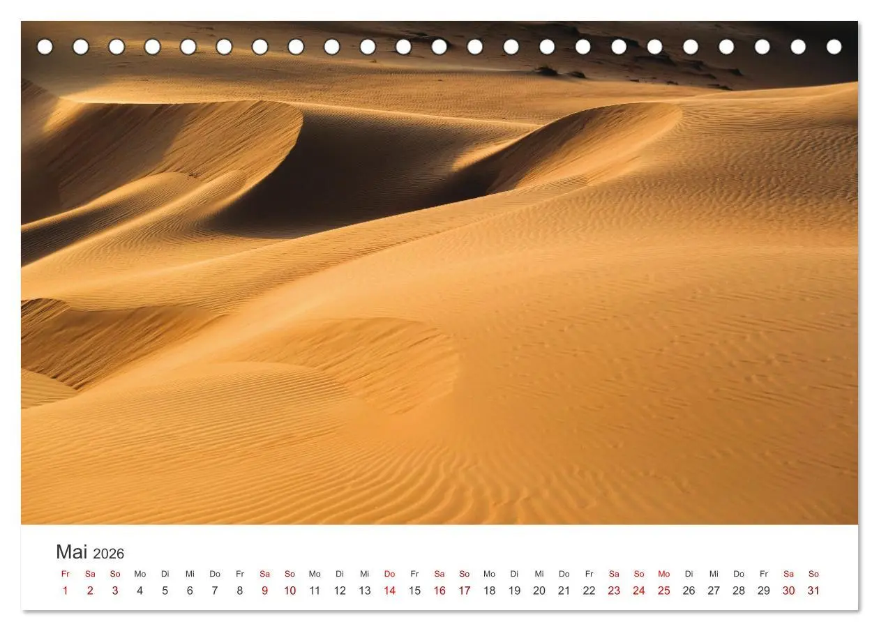 Bild: 9783457426470 | Die Dünen in der Wüste von Abu Dhabi (Tischkalender 2026 DIN A5...