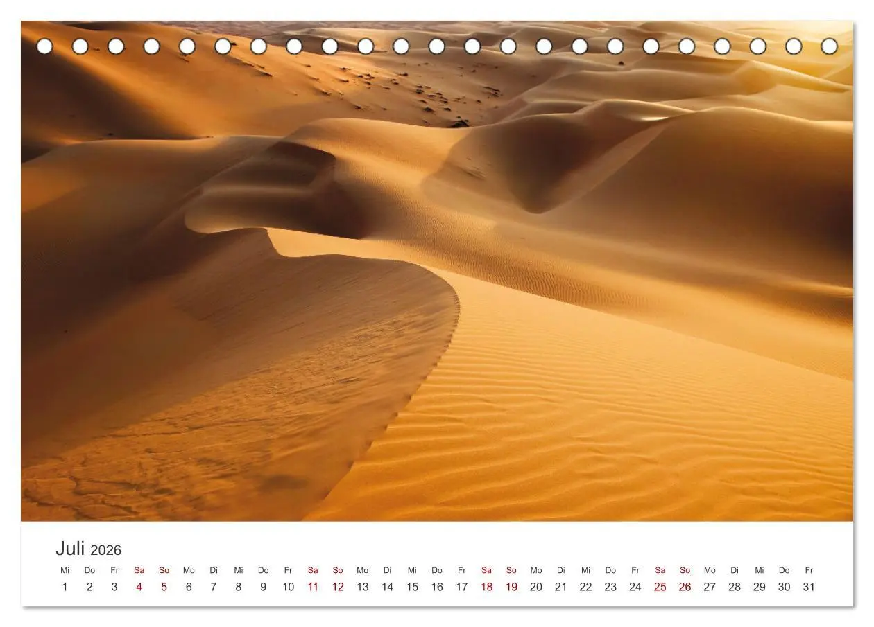 Bild: 9783457426470 | Die Dünen in der Wüste von Abu Dhabi (Tischkalender 2026 DIN A5...