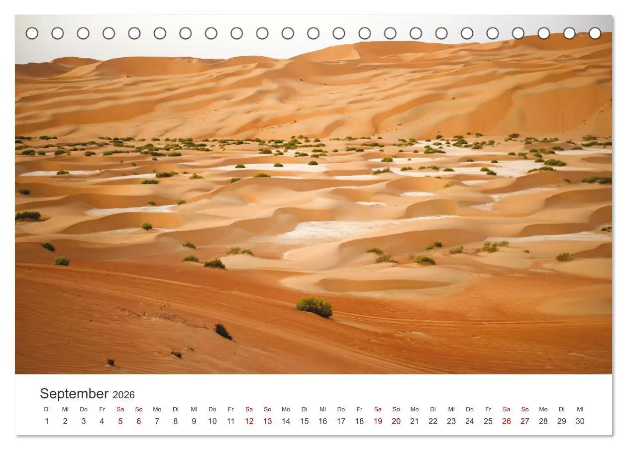 Bild: 9783457426470 | Die Dünen in der Wüste von Abu Dhabi (Tischkalender 2026 DIN A5...