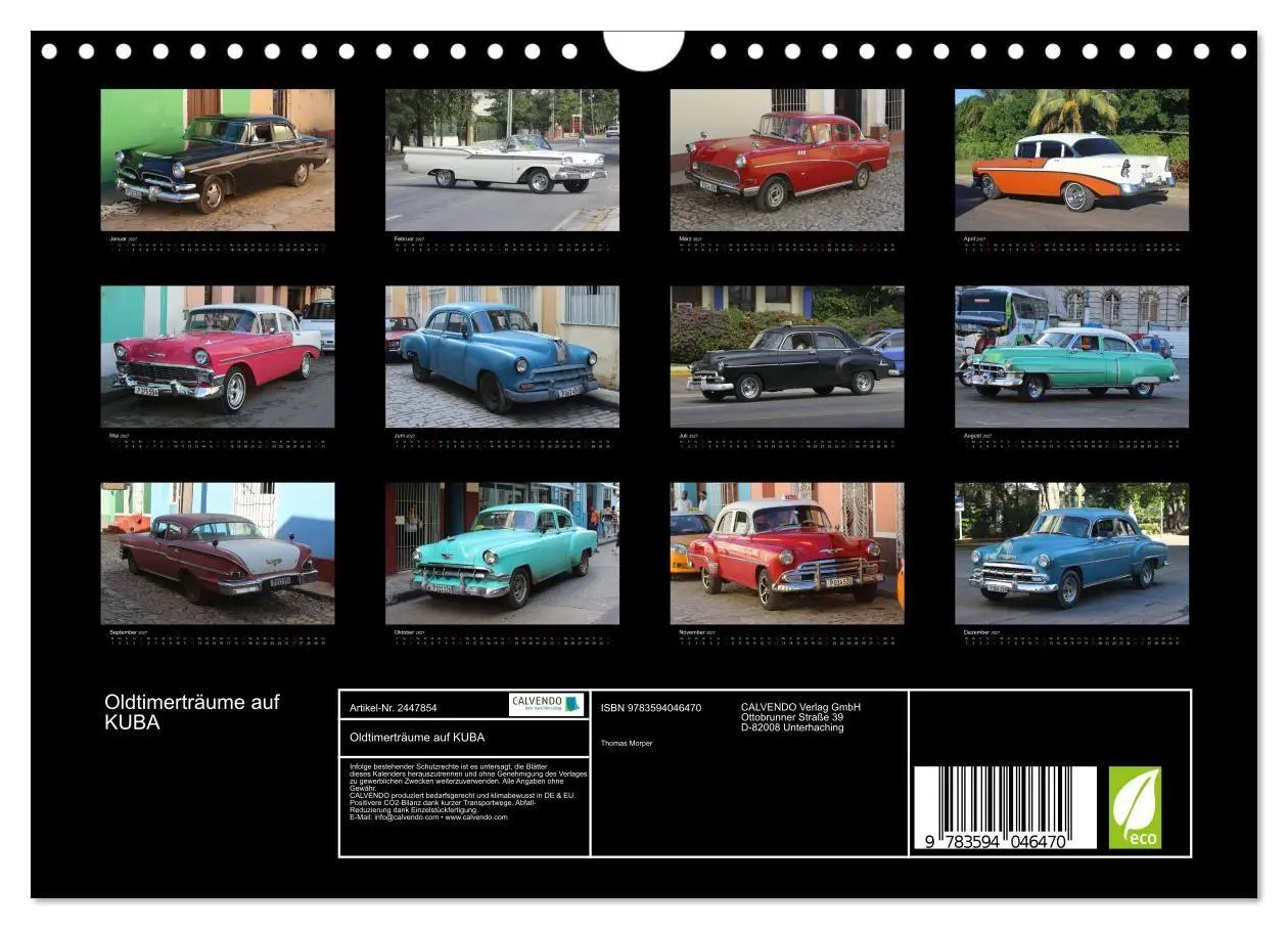 Bild: 9783594046470 | Oldtimerträume auf KUBA (Wandkalender 2027 DIN A4 quer), CALVENDO...