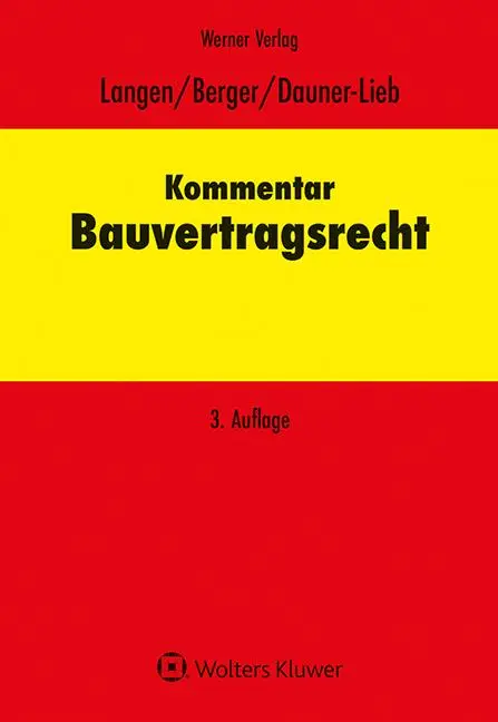 Cover: 9783804156470 | Kommentar zum Bauvertragsrecht | Andreas Berger (u. a.) | Buch | 2026