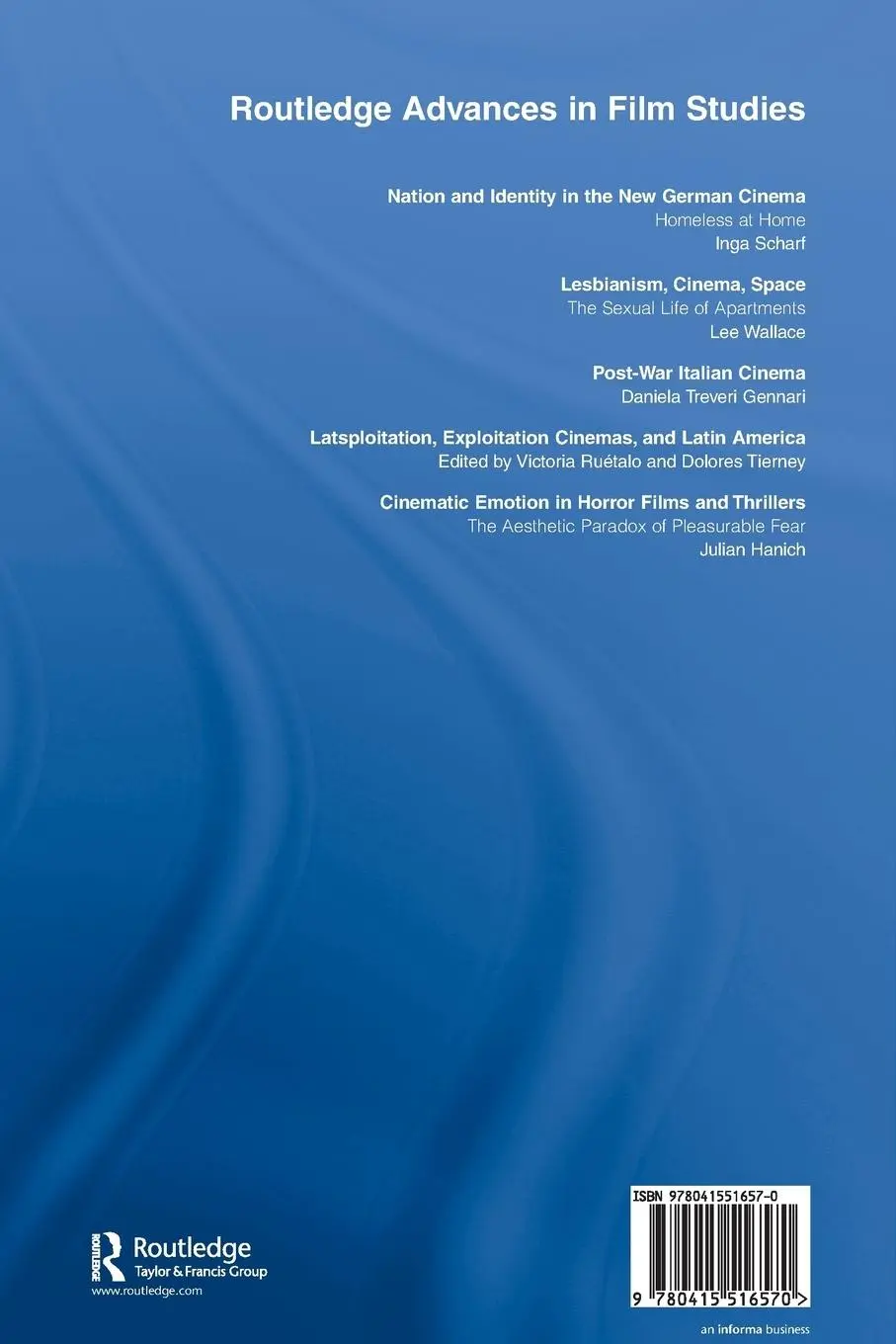 Rückseite: 9780415516570 | Cinematic Emotion in Horror Films and Thrillers | Julian Hanich | Buch