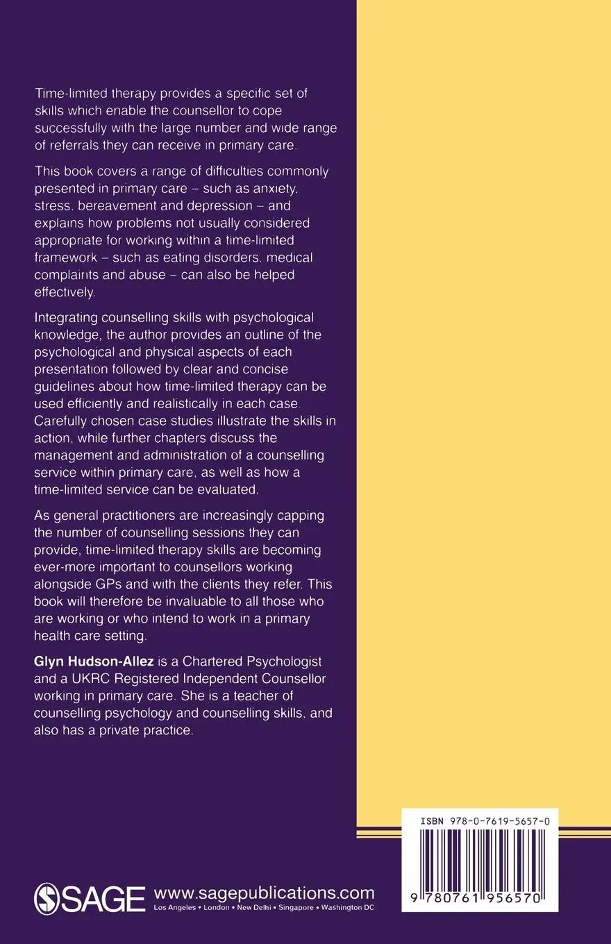 Rückseite: 9780761956570 | Time-Limited Therapy in a General Practice Setting | Glyn Hudson-Allez