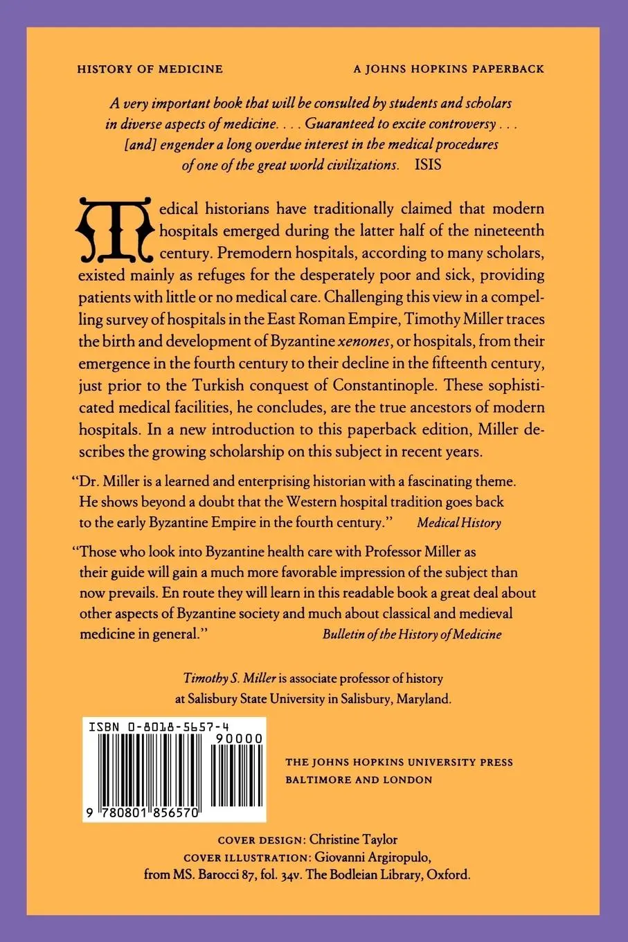 Rückseite: 9780801856570 | The Birth of the Hospital in the Byzantine Empire | Timothy S. Miller