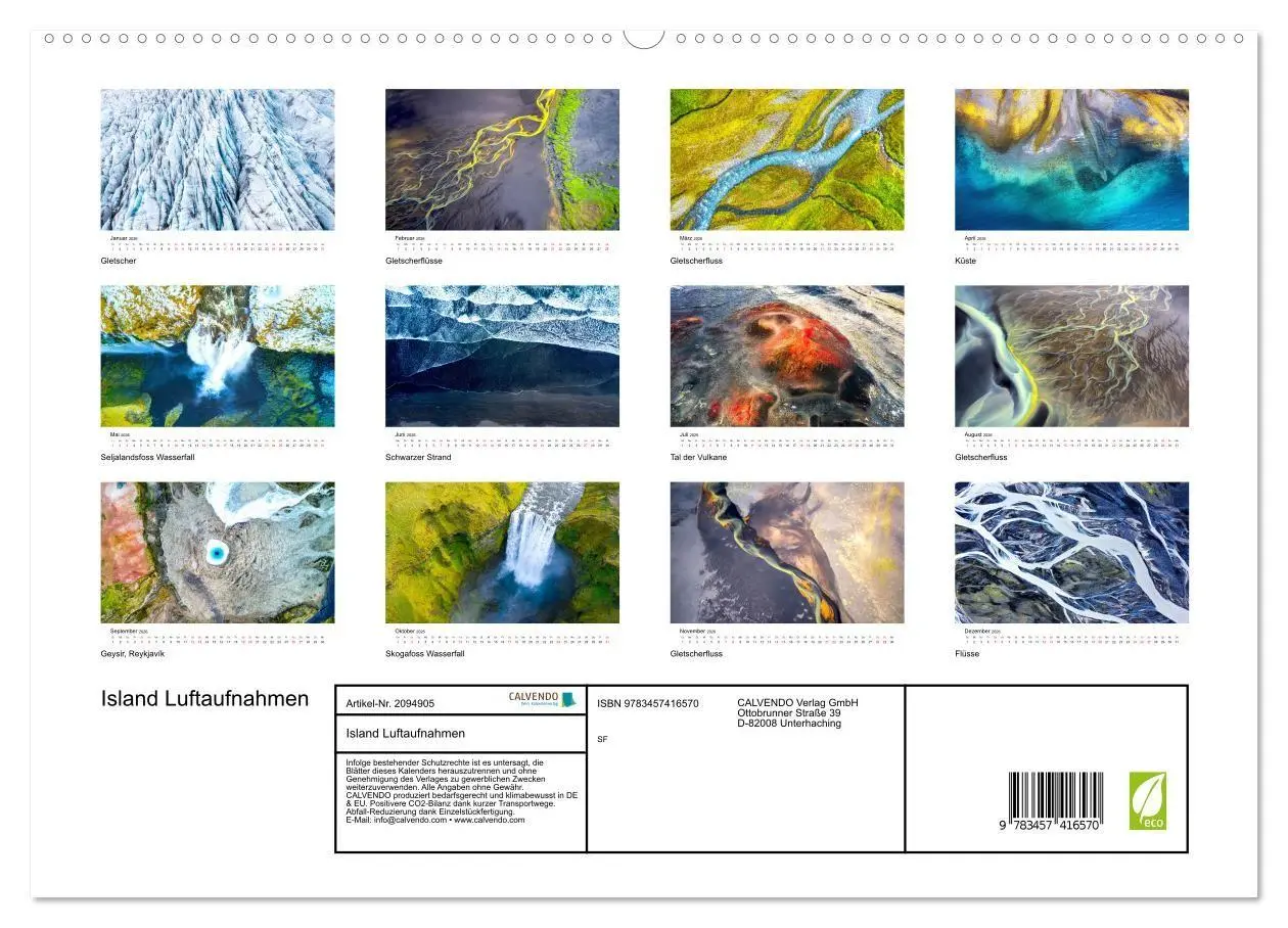 Bild: 9783457416570 | Island Luftaufnahmen (hochwertiger Premium Wandkalender 2026 DIN A2...