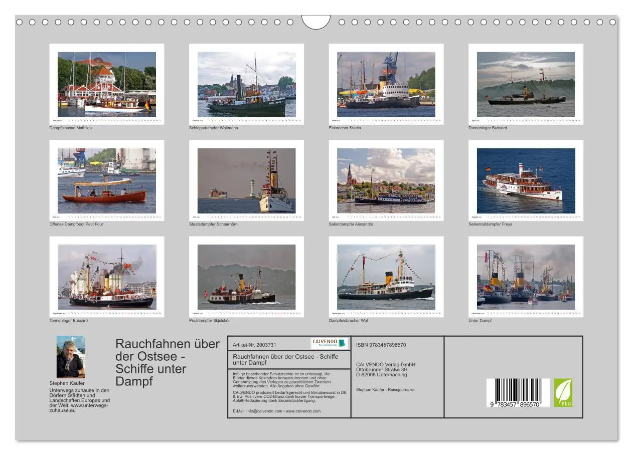 Bild: 9783457896570 | Rauchfahnen über der Ostsee - Schiffe unter Dampf (Wandkalender...