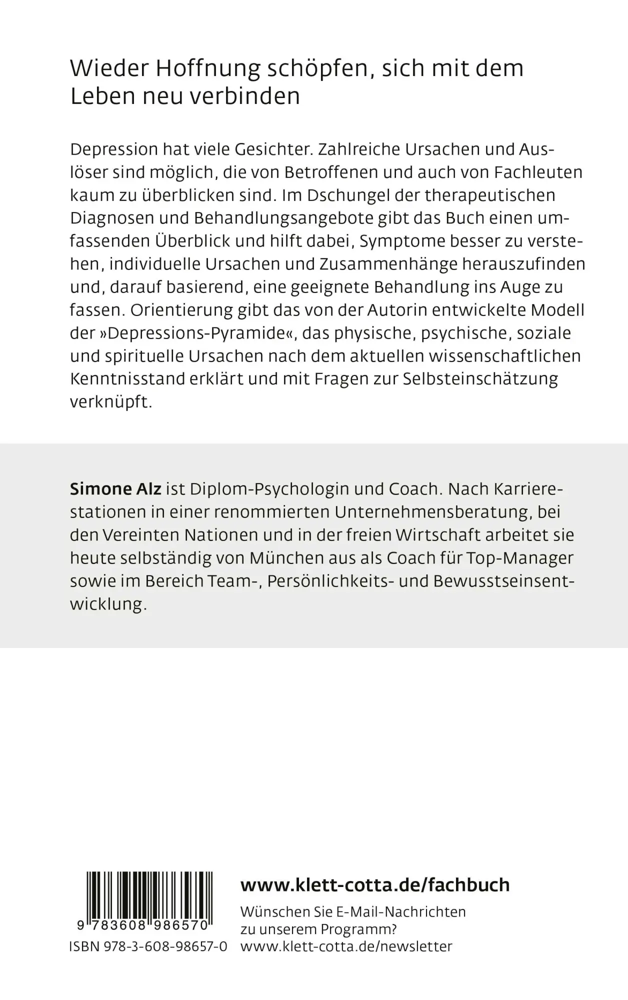 Rückseite: 9783608986570 | Depression entschlüsseln | Ursachen verstehen und Lösungen finden