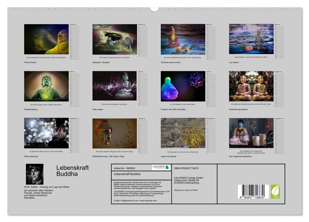 Bild: 9783457716670 | Lebenskraft Buddha (hochwertiger Premium Wandkalender 2026 DIN A2...