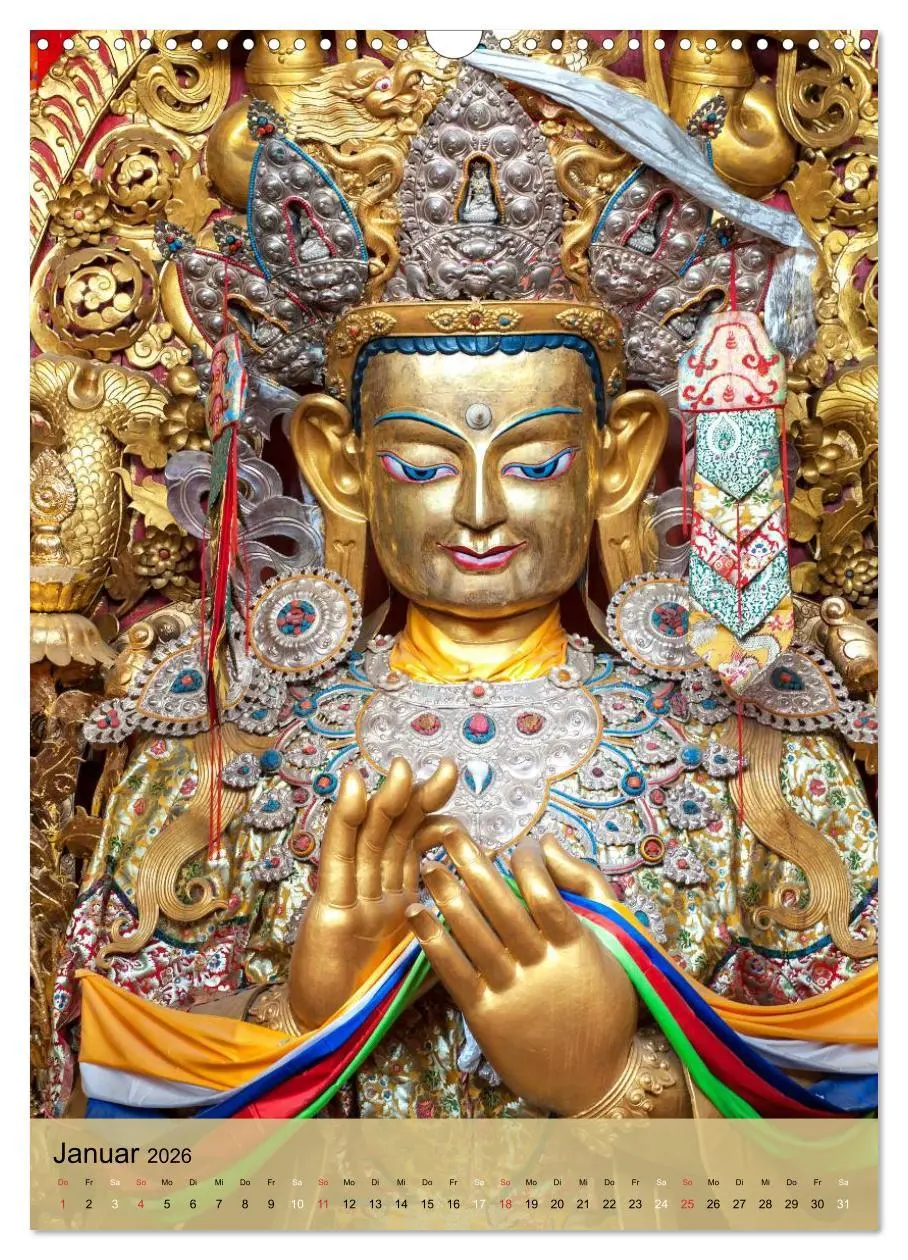 Bild: 9783516426670 | BUDDHA in GOLD (Wandkalender 2026 DIN A3 hoch), CALVENDO...
