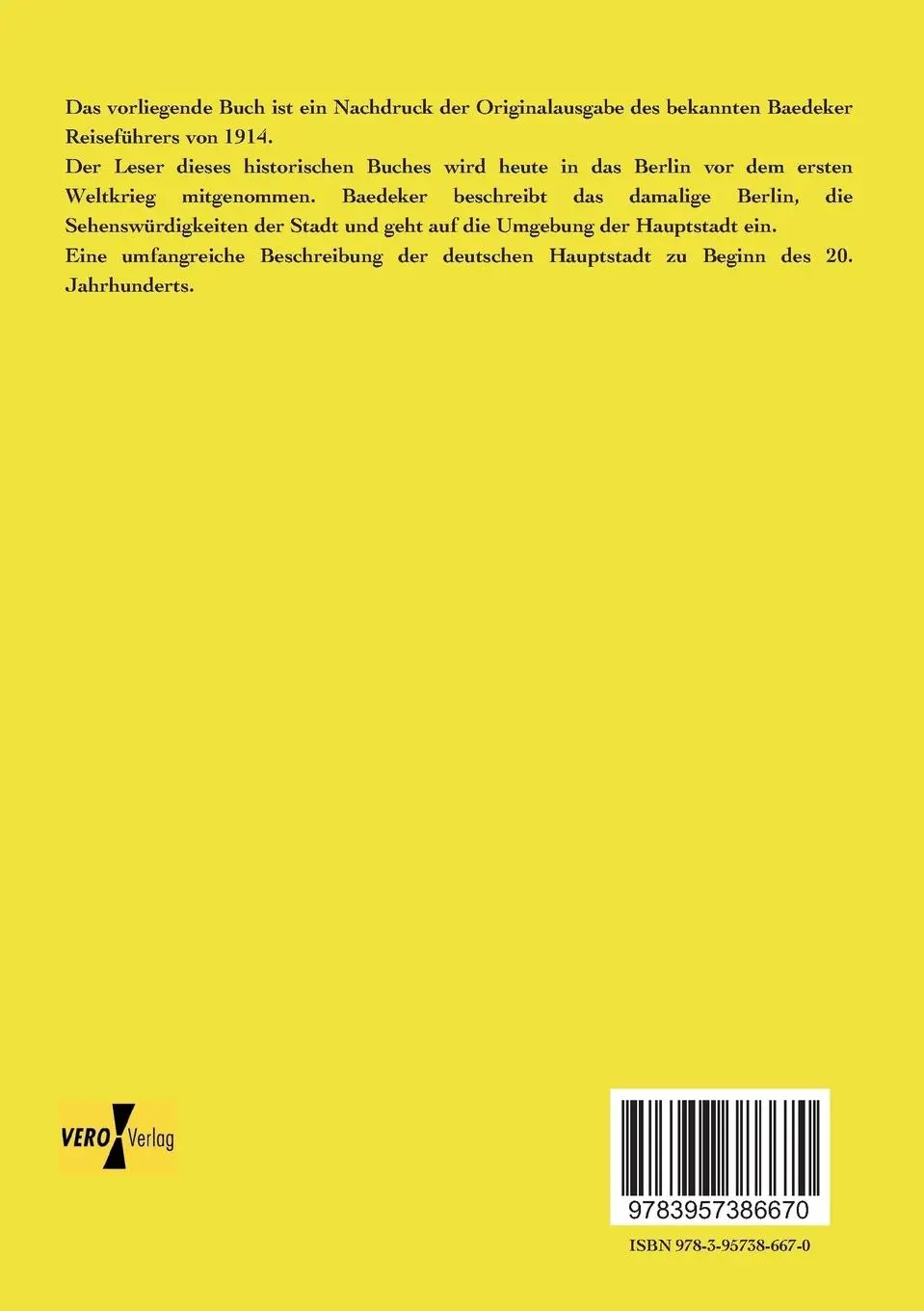 Rückseite: 9783957386670 | Berlin und Umgebung | Handbuch für Reisende | Karl Baedeker | Buch