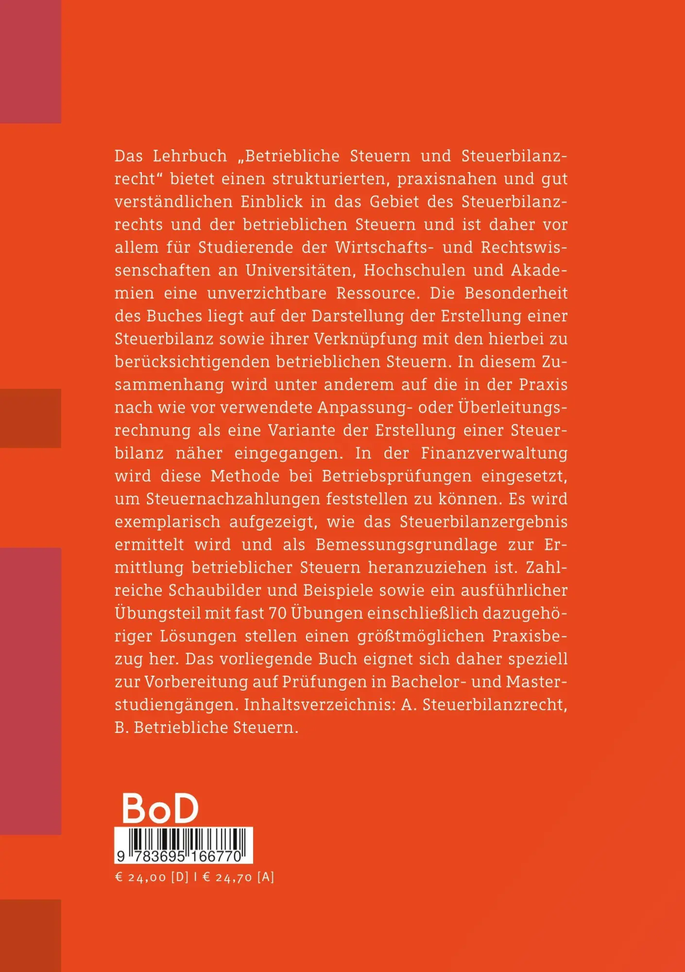 Rückseite: 9783695166770 | Betriebliche Steuern und Steuerbilanzrecht | Tina Hubert | Taschenbuch