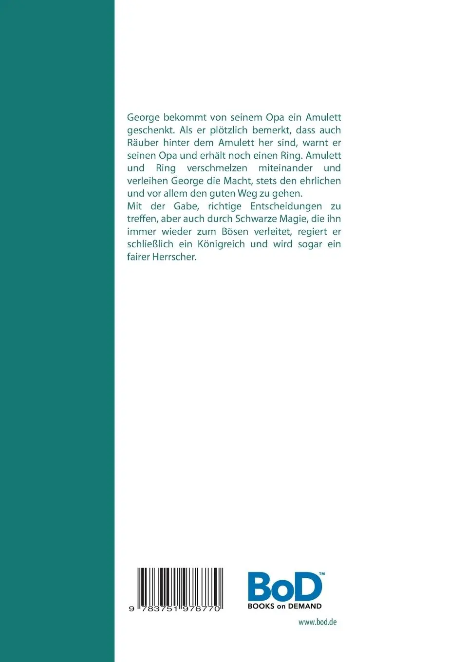 Rückseite: 9783751976770 | Die Kraft des Amuletts | Alexander Fitze | Taschenbuch | 84 S. | 2020