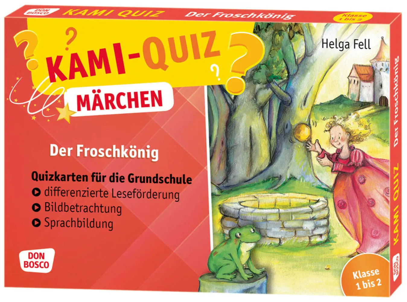 Don Bosco Lese-Quiz - differenzierte Leseförderung Bildbetrachtung und Sprachbildung   Kami-Quiz Märchen Der Froschkönig - Helga Fell Box