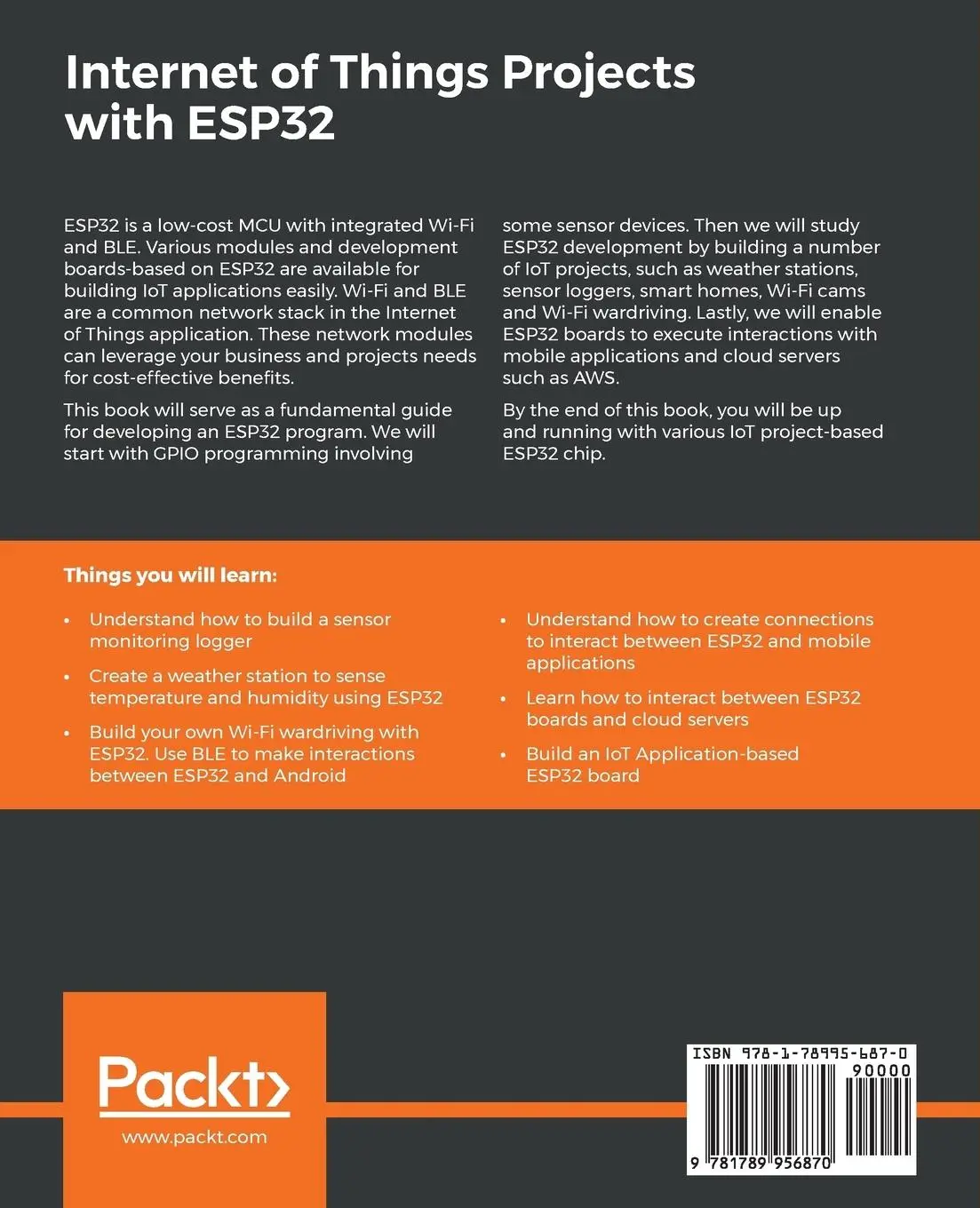 Rückseite: 9781789956870 | Internet of Things Projects with ESP32 | Agus Kurniawan | Taschenbuch