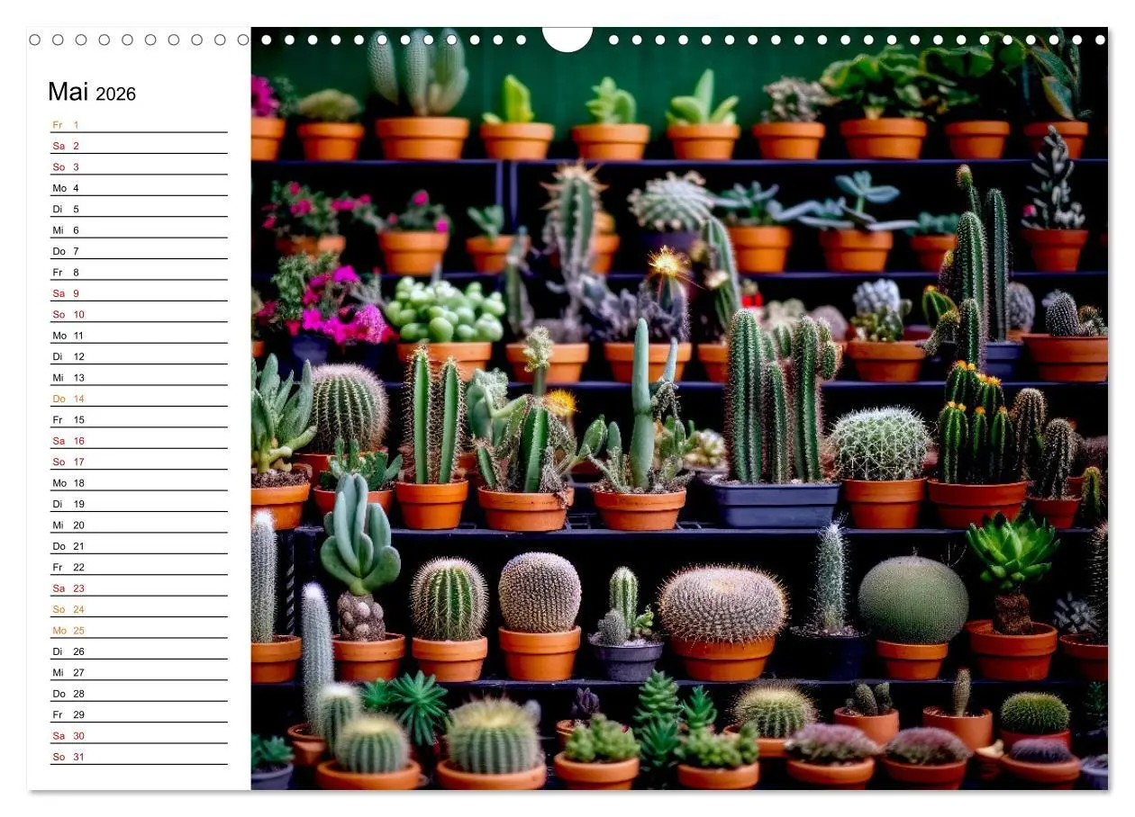 Bild: 9783457486870 | Kaktuszauberland (Wandkalender 2026 DIN A3 quer), CALVENDO...