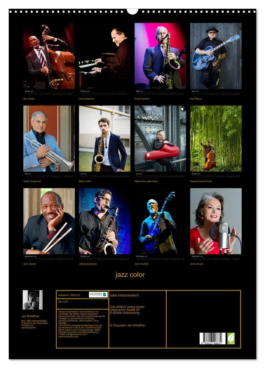 Bild: 9783516406870 | jazz color (Wandkalender 2026 DIN A2 hoch), CALVENDO Monatskalender