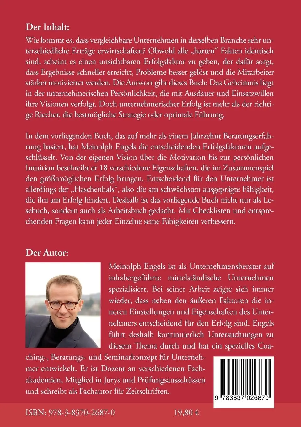 Rückseite: 9783837026870 | Das Geheimnis der erfolgreichen Unternehmerpersönlichkeit | Engels