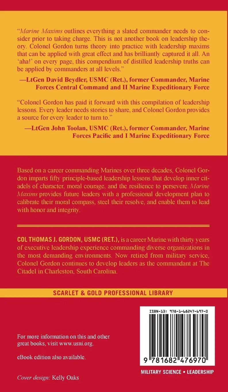 Rückseite: 9781682476970 | Marine Maxims | Turning Leadership Principles into Practice | Gordon