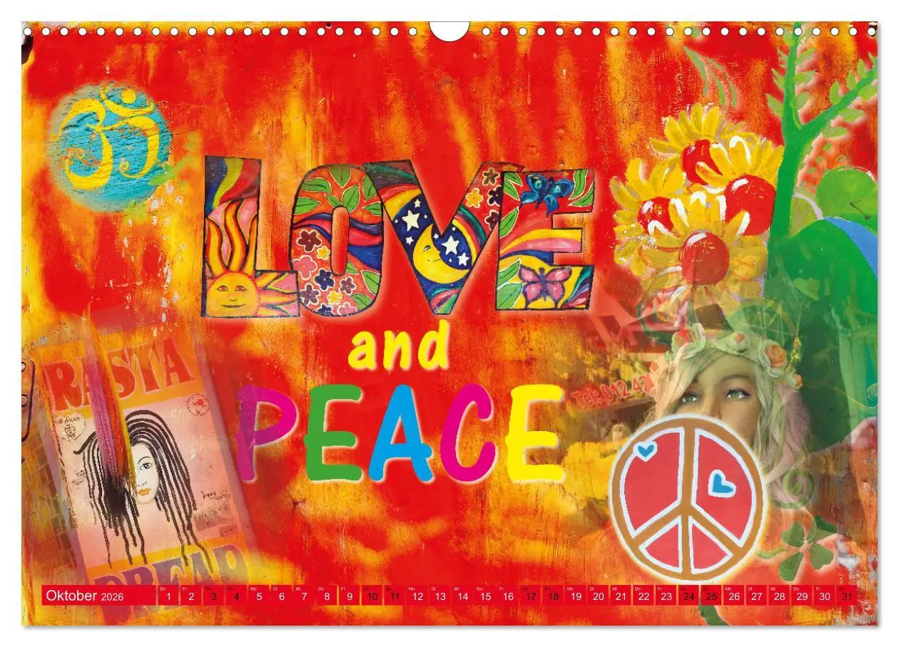 Bild: 9783457546970 | Love and Peace Liebe und Frieden (Wandkalender 2026 DIN A3 quer),...