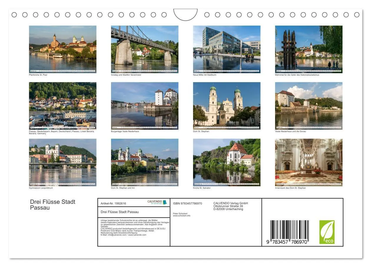 Bild: 9783457786970 | Drei Flüsse Stadt Passau (Wandkalender 2026 DIN A4 quer), CALVENDO...