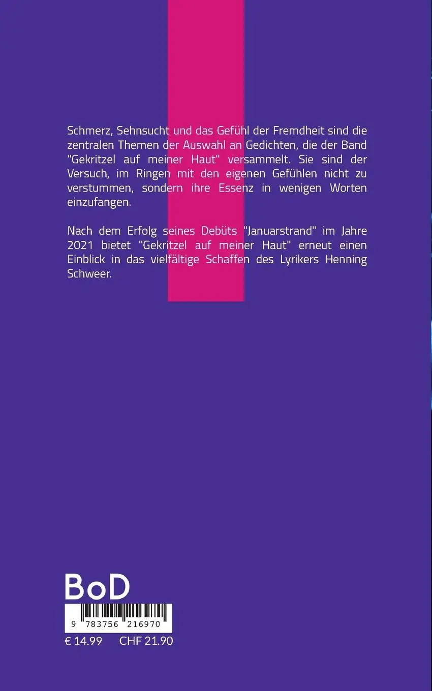 Rückseite: 9783756216970 | Gekritzel auf meiner Haut | Gedichte | Henning Schweer | Taschenbuch