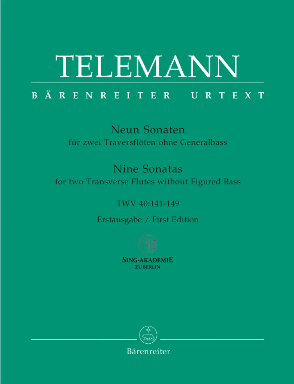 Cover: 9790006526970 | Neun Sonaten TWV 40:141-149 für zwei Traversflöten ohne Bass | Buch