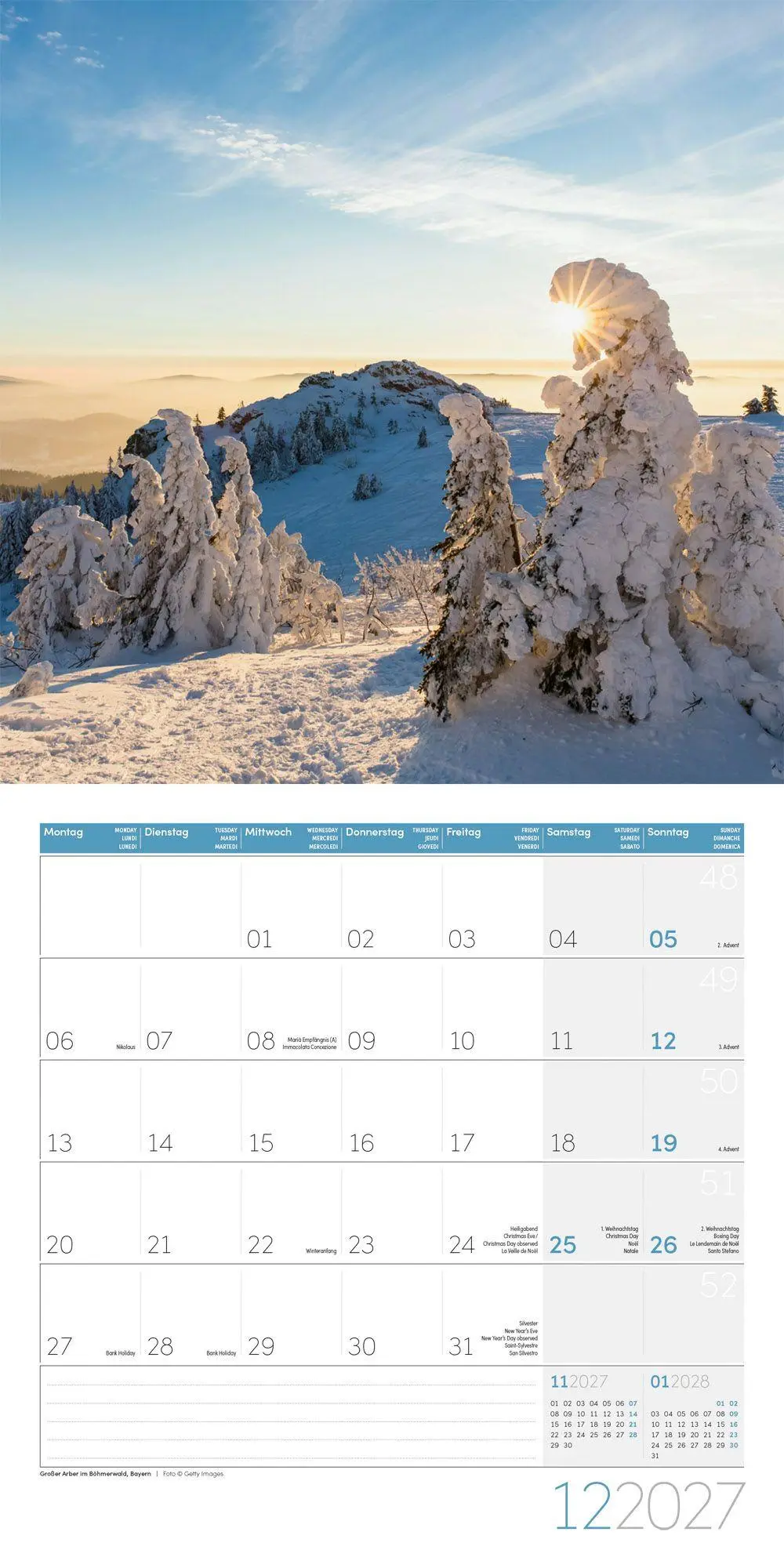 Bild: 9783838447070 | Naturwunder Deutschland Kalender 2027 - 30x30 - Art12 | GmbH | 28 S.