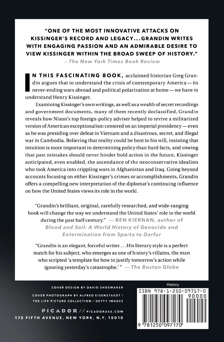 Rückseite: 9781250097170 | Kissinger's Shadow | Greg Grandin | Taschenbuch | Paperback | Englisch