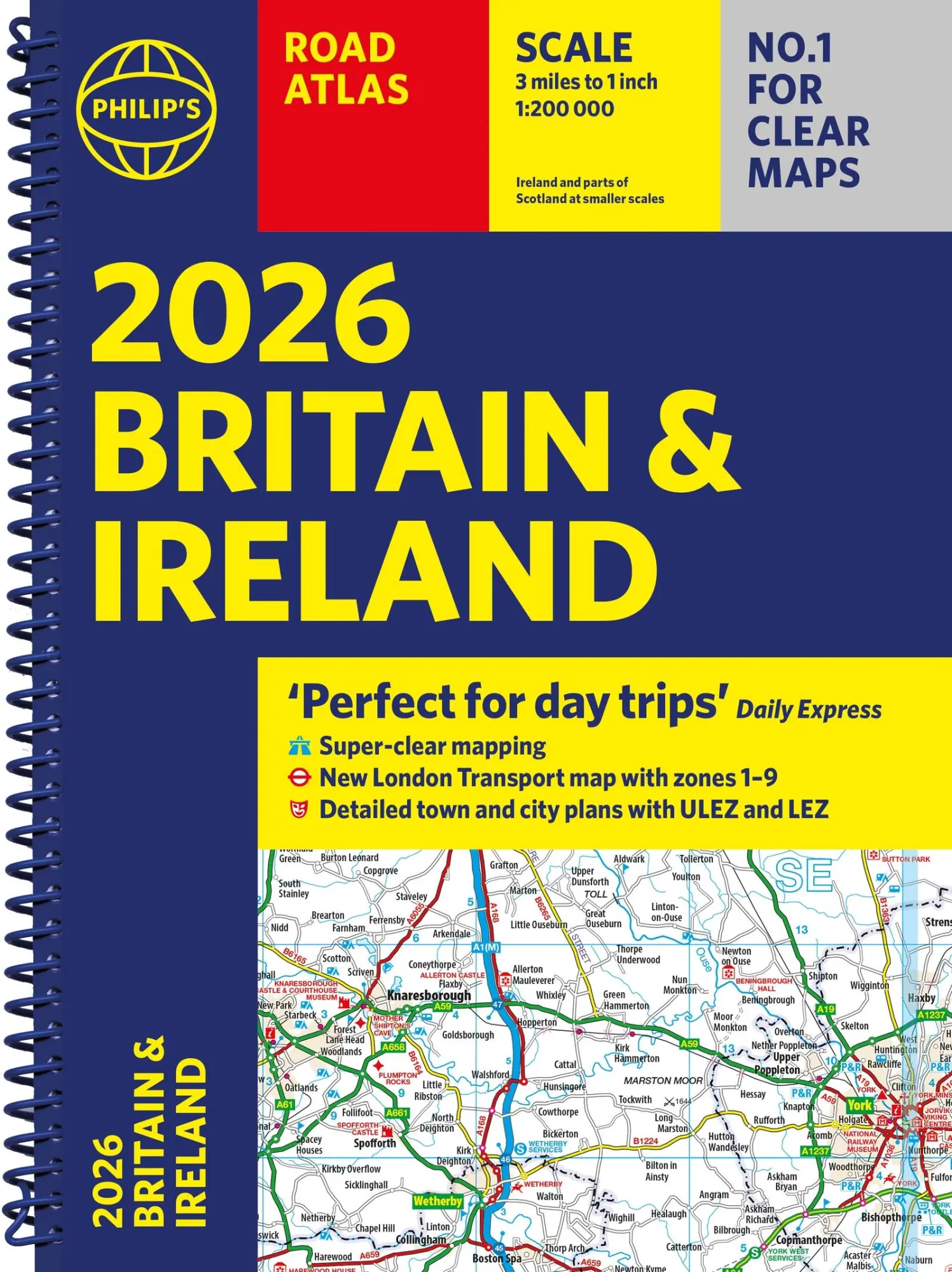 Cover: 9781849077170 | 2026 Philip's Road Atlas Britain &amp; Ireland | (A4 Spiral Bound) | Maps