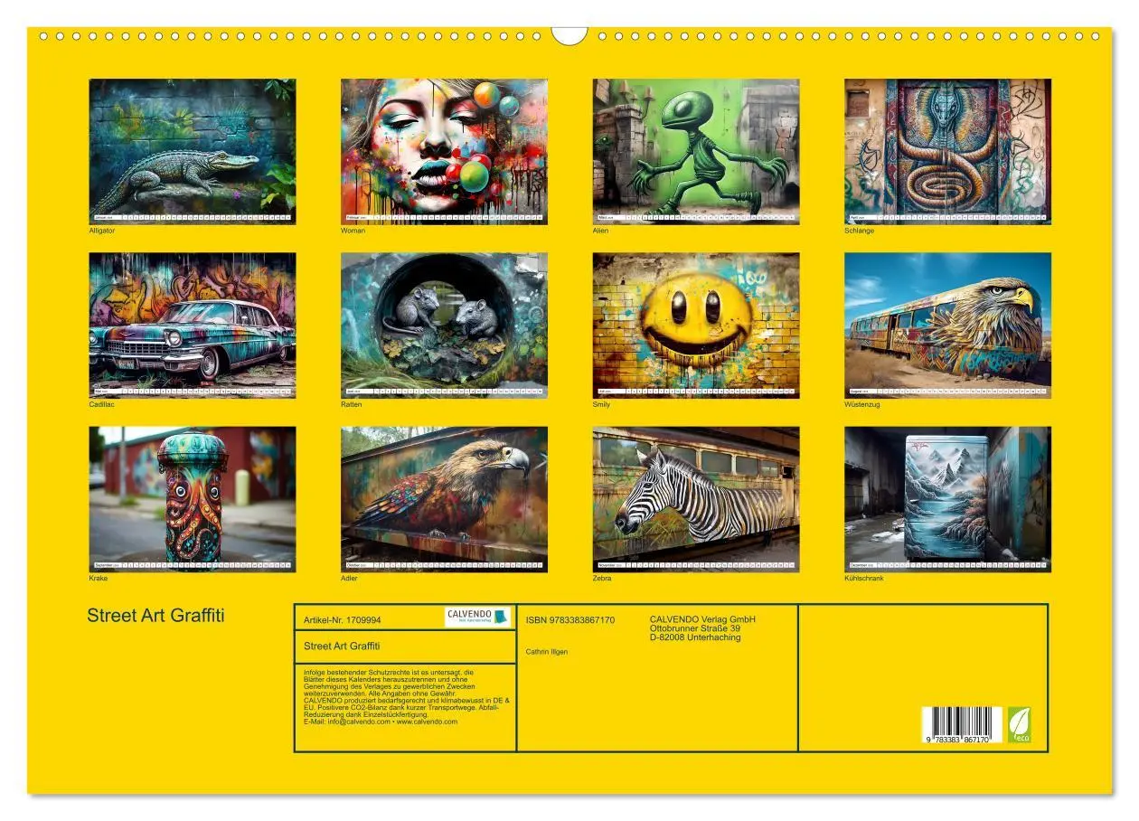 Bild: 9783383867170 | Street Art Graffiti (Wandkalender 2025 DIN A2 quer), CALVENDO...