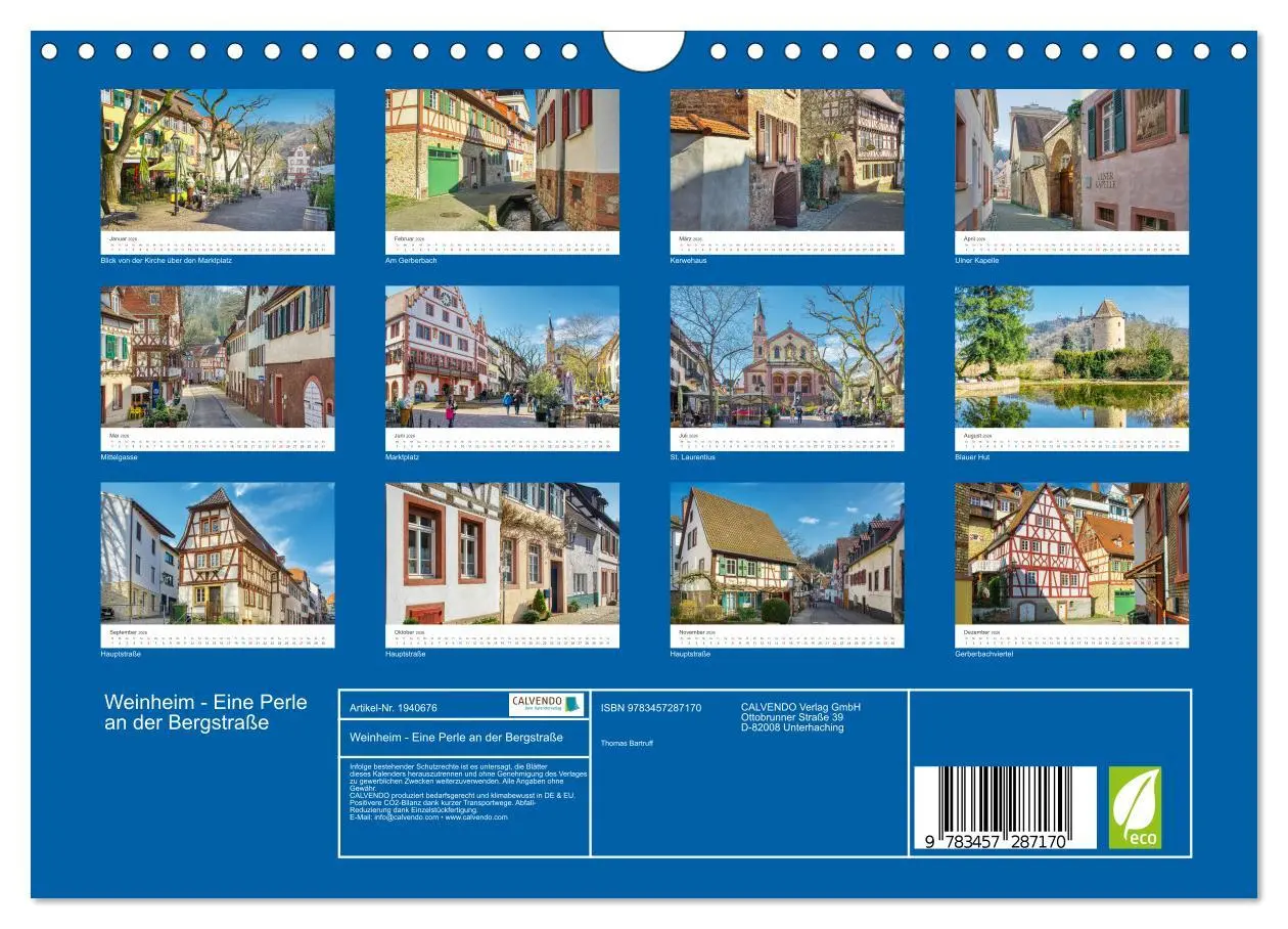 Bild: 9783457287170 | Weinheim - Eine Perle an der Bergstraße (Wandkalender 2026 DIN A4...