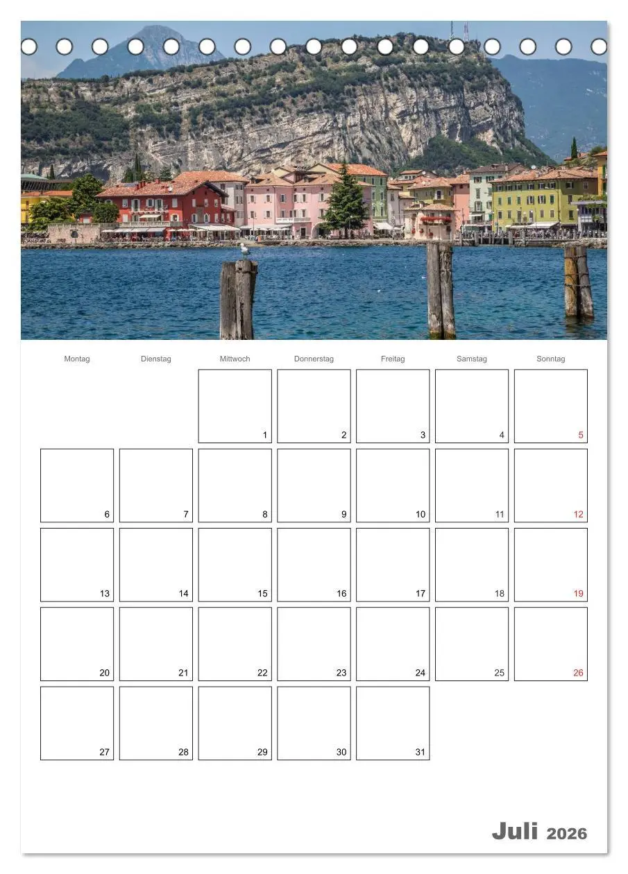 Bild: 9783516437270 | GARDASEE Terminplaner (Tischkalender 2026 DIN A5 hoch), CALVENDO...