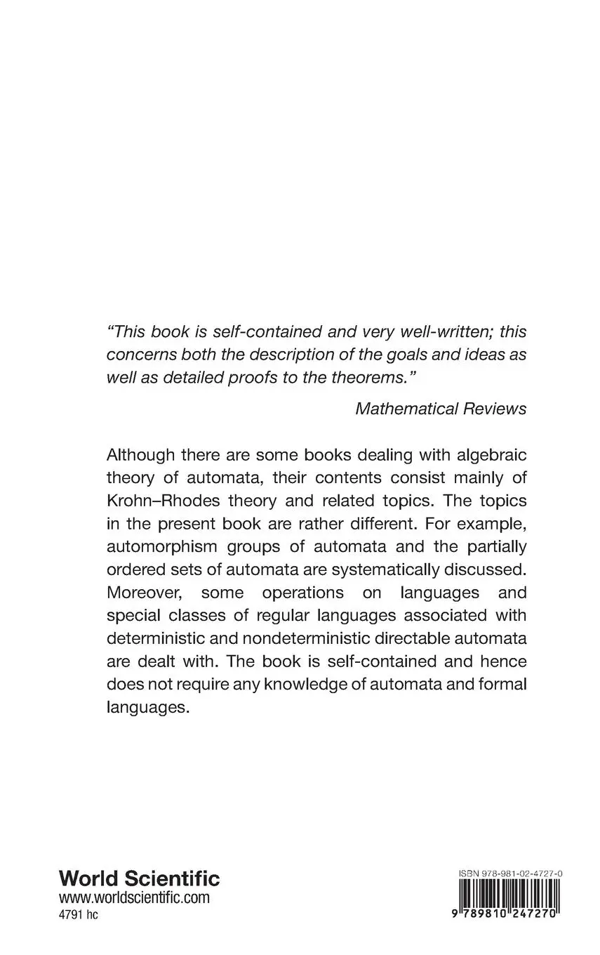 Rückseite: 9789810247270 | ALGEBRAIC THEORY OF AUTOMATA AND LANG... | Masami Ito | Buch | 2004