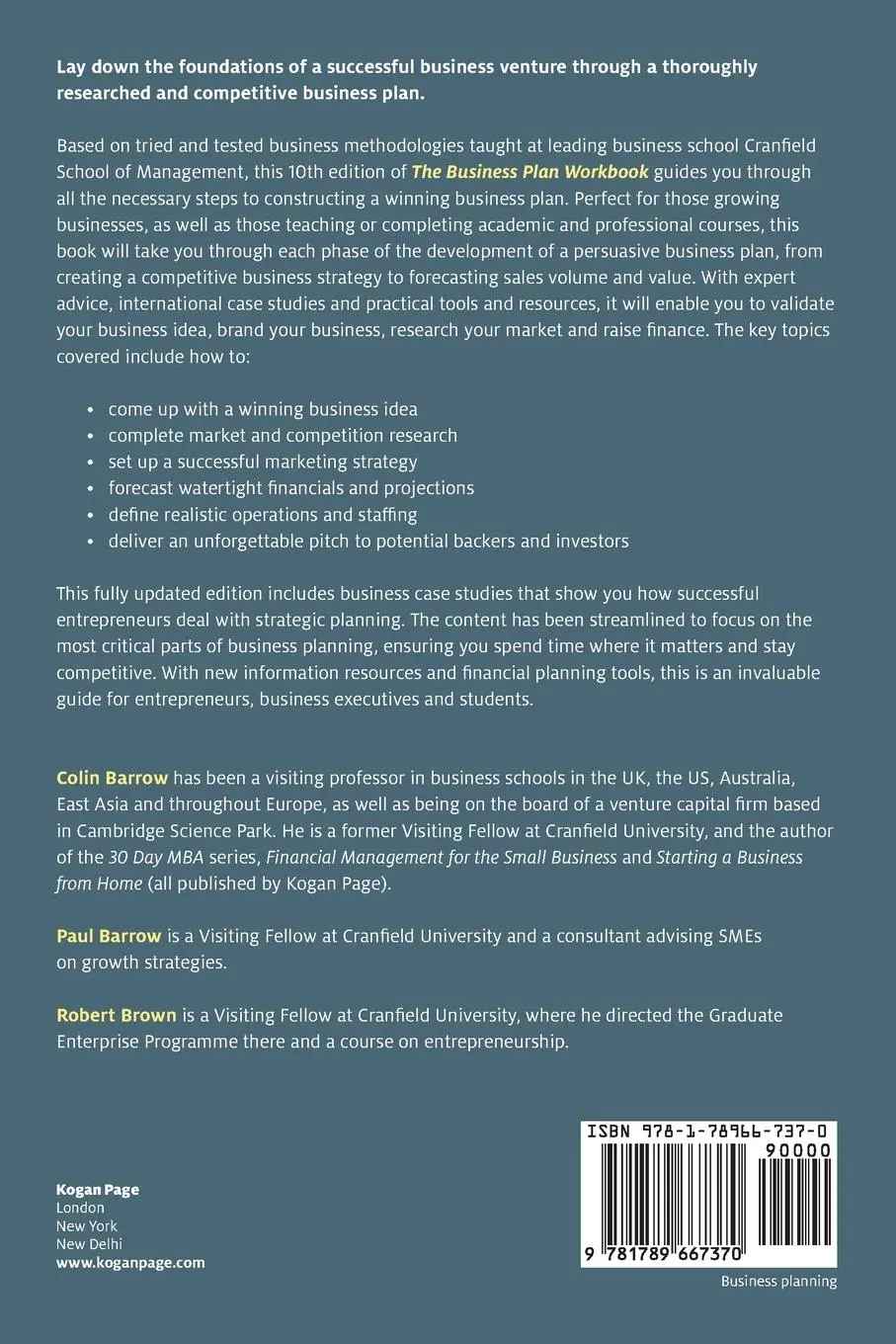Rückseite: 9781789667370 | Business Plan Workbook | Colin Barrow (u. a.) | Taschenbuch | Englisch