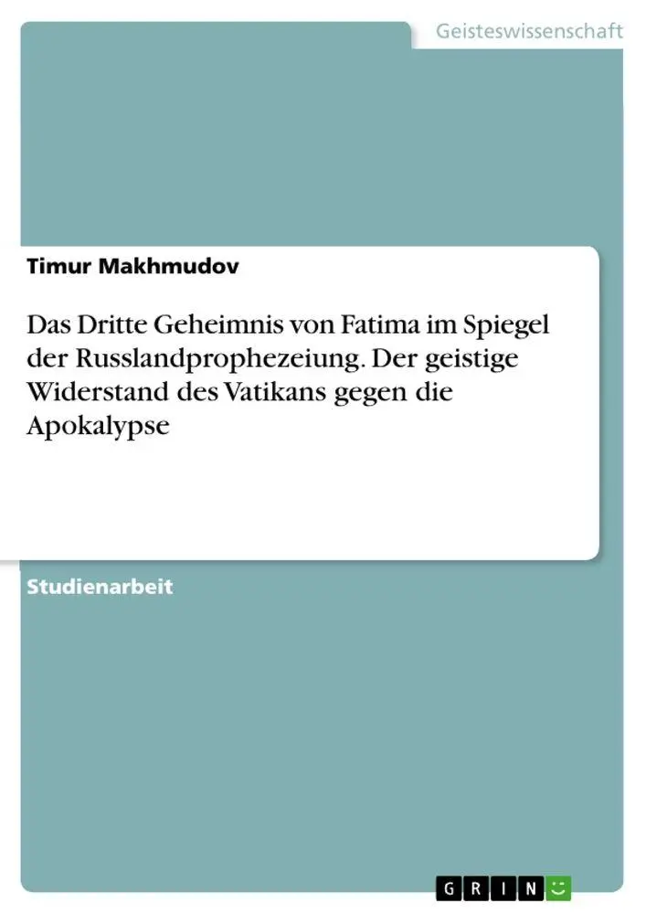 Cover: 9783389027370 | Das Dritte Geheimnis von Fatima im Spiegel der...