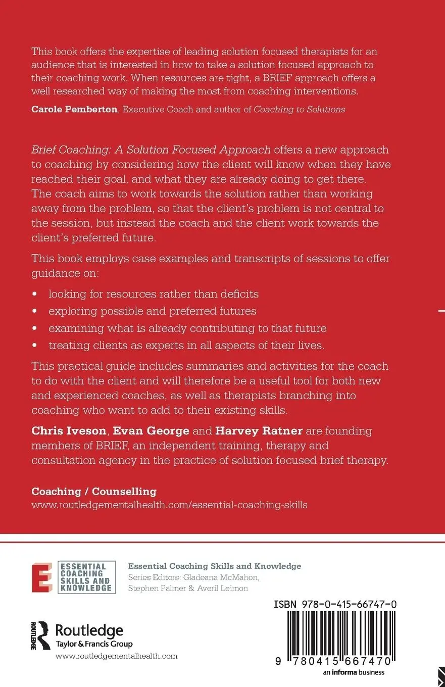 Rückseite: 9780415667470 | Brief Coaching | A Solution Focused Approach | Chris Iveson (u. a.)